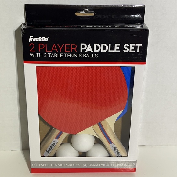 Franklin 2 Player Ping Pong Table Tennis Paddle Set with 3 Table Tennis Balls - Picture 2 of 3